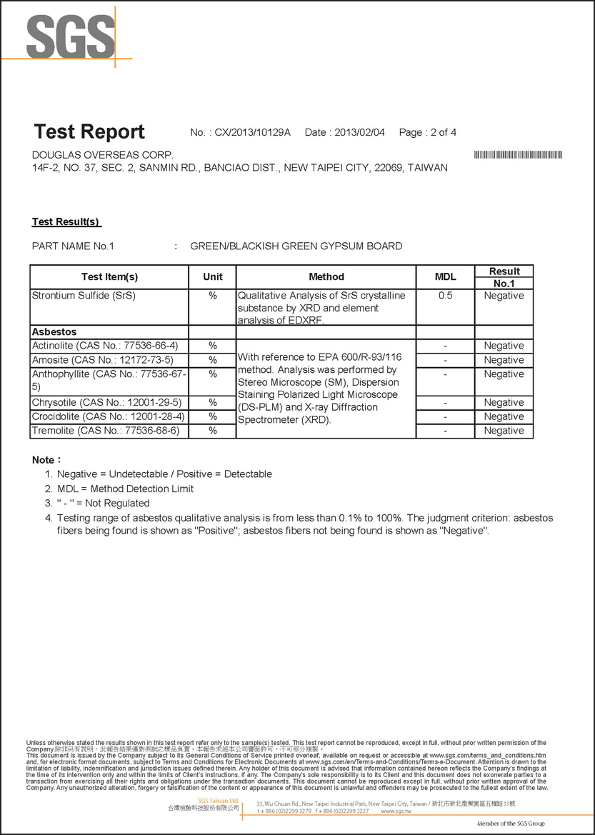 2013-02-Non Asbestos, Strontium Sulfide - Douglas